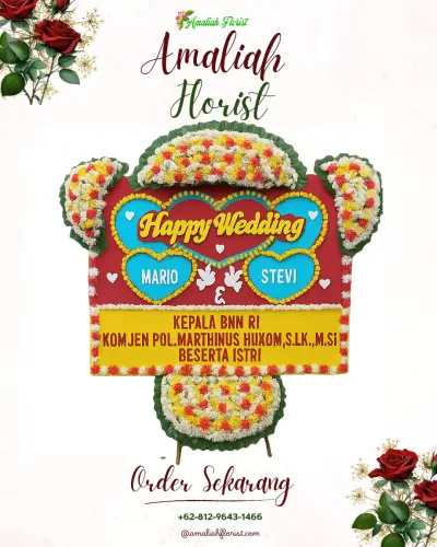 Karangan Papan Bunga Pernikahan di Bojong Rawalumbu